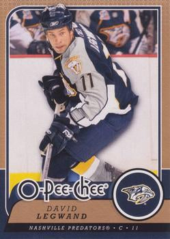 #85 David Legwand - Nashville Predators - 2008-09 O-Pee-Chee Hockey