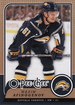 #87 Maxim Afinogenov - Buffalo Sabres - 2008-09 O-Pee-Chee Hockey