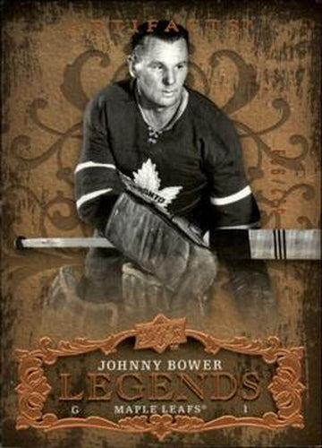 #103 Johnny Bower - Toronto Maple Leafs - 2008-09 Upper Deck Artifacts Hockey