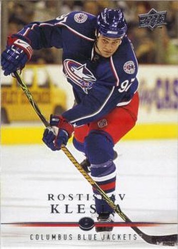 #143 Rostislav Klesla - Columbus Blue Jackets - 2008-09 Upper Deck Hockey