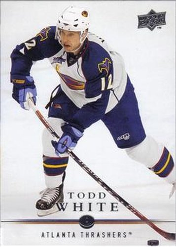 #191 Todd White - Atlanta Thrashers - 2008-09 Upper Deck Hockey