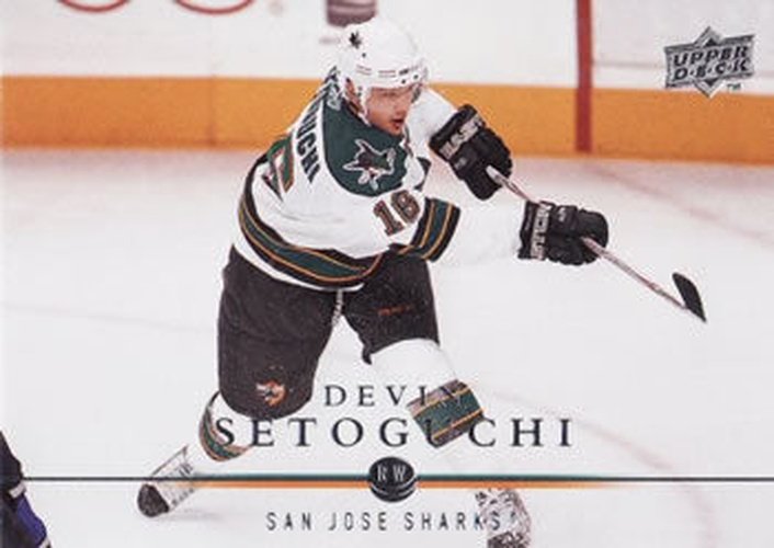 #36 Devin Setoguchi - San Jose Sharks - 2008-09 Upper Deck Hockey