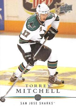 #40 Torrey Mitchell - San Jose Sharks - 2008-09 Upper Deck Hockey
