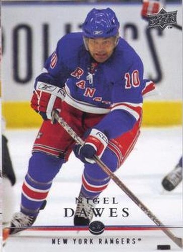 #70 Nigel Dawes - New York Rangers - 2008-09 Upper Deck Hockey