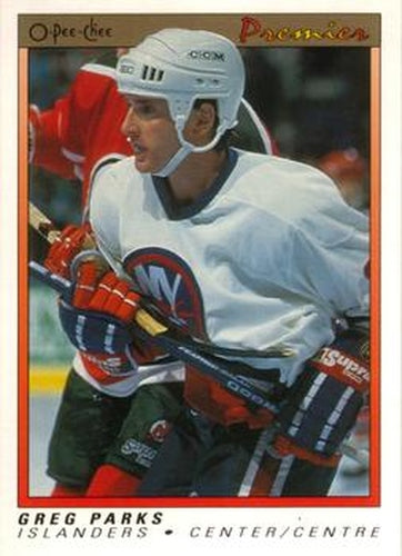#89 Greg Parks - New York Islanders - 1990-91 O-Pee-Chee Premier Hockey