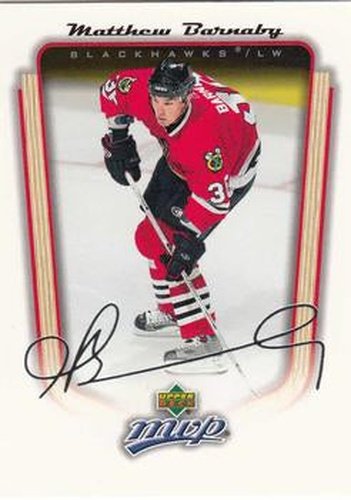 #89 Matthew Barnaby - Chicago Blackhawks - 2005-06 Upper Deck MVP Hockey