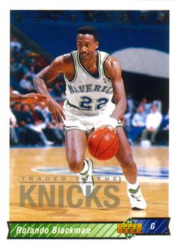 #89 Rolando Blackman - New York Knicks - 1992-93 Upper Deck Basketball