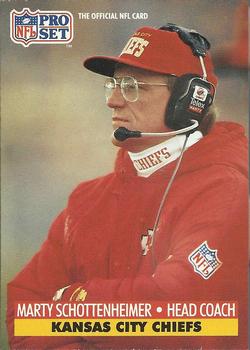 #189 Marty Schottenheimer - Kansas City Chiefs - 1991 Pro Set Football
