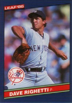 #89 Dave Righetti - New York Yankees - 1986 Leaf Baseball
