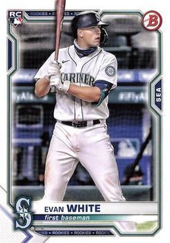 #89 Evan White - Seattle Mariners - 2021 Bowman Baseball