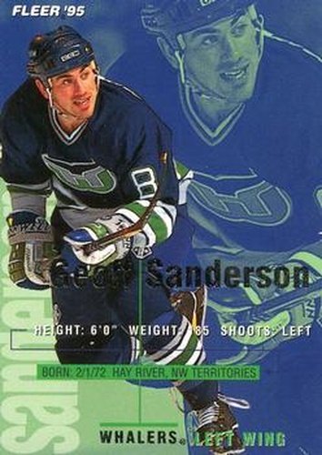 #89 Geoff Sanderson - Hartford Whalers - 1994-95 Fleer Hockey