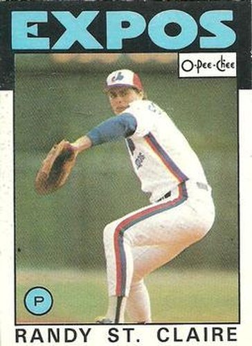 #89 Randy St.aire - Montreal Expos - 1986 O-Pee-Chee Baseball