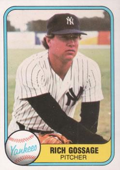 #89 Rich Gossage - New York Yankees - 1981 Fleer Baseball