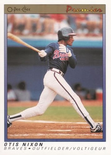 #89 Otis Nixon - Atlanta Braves - 1991 O-Pee-Chee Premier Baseball