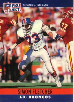 #89 Simon Fletcher - Denver Broncos - 1990 Pro Set Football