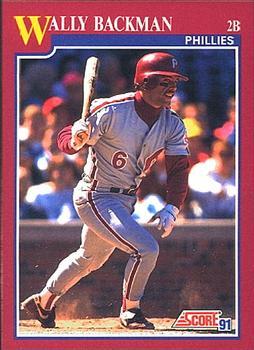 #8T Wally Backman - Philadelphia Phillies - 1991 Score Rookie & Traded Baseball
