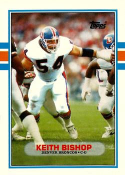 #8T Keith Bishop - Denver Broncos - 1989 Topps Traded Football