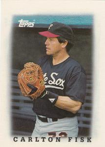 #8 Carlton Fisk - Chicago White Sox - 1988 Topps Major League Leaders Minis Baseball