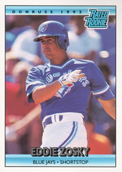 #8 Eddie Zosky - Toronto Blue Jays - 1992 Donruss Baseball