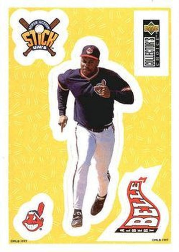 #8 Albert Belle - Cleveland Indians - 1997 Collector's Choice Baseball - Stick'Ums