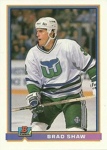 #8 Brad Shaw - Hartford Whalers - 1991-92 Bowman Hockey