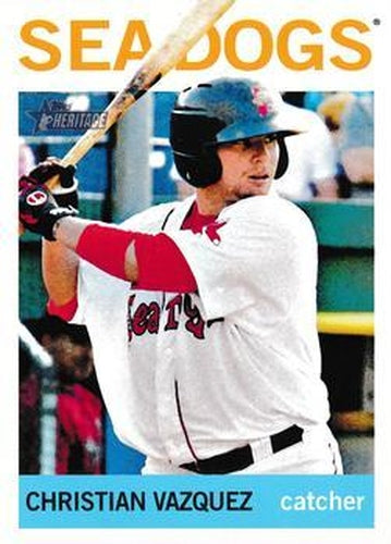 #8 Christian Vazquez - Portland Sea Dogs - 2013 Topps Heritage Minor League Baseball