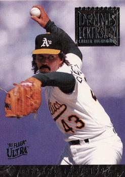 #8 Dennis Eckersley - Oakland Athletics - 1993 Ultra - Dennis Eckersley Career Highlights Baseball