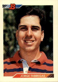 #8 Jorge Fabregas - California Angels - 1992 Bowman Baseball
