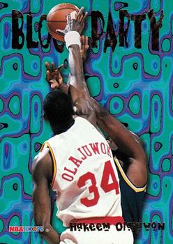 #8 Hakeem Olajuwon - Houston Rockets - 1995-96 Hoops Basketball - Block Party