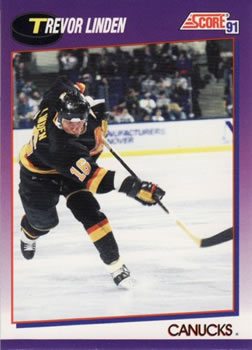 #8 Trevor Linden - Vancouver Canucks - 1991-92 Score American Hockey
