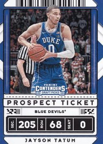 #8b Jayson Tatum - Duke Blue Devils - 2020 Panini Contenders Draft Picks Basketball