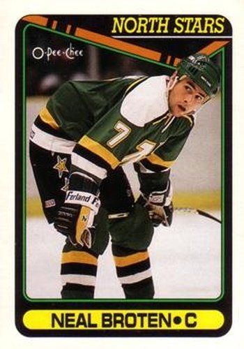 #90 Neal Broten - Minnesota North Stars - 1990-91 O-Pee-Chee Hockey