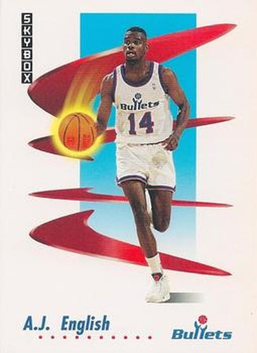 #290 A.J. English - Washington Bullets - 1991-92 SkyBox Basketball