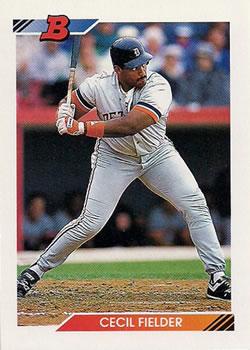 #90 Cecil Fielder - Detroit Tigers - 1992 Bowman Baseball