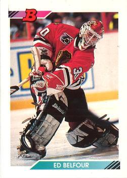 #90 Ed Belfour - Chicago Blackhawks - 1992-93 Bowman Hockey