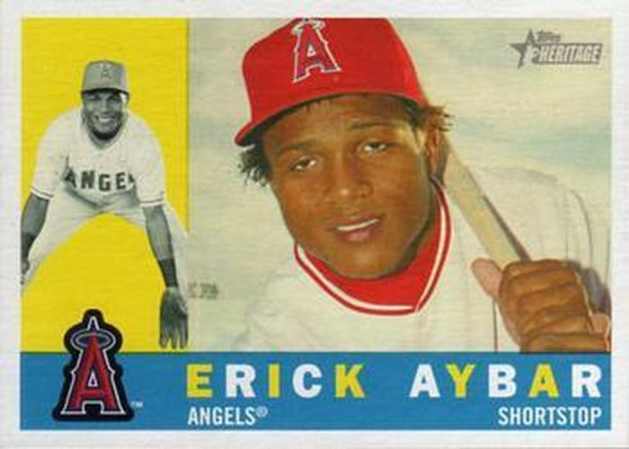 #90 Erick Aybar - Los Angeles Angels - 2009 Topps Heritage Baseball