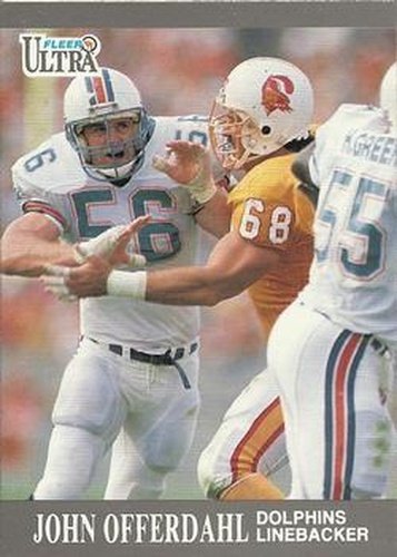 #90 John Offerdahl - Miami Dolphins - 1991 Ultra Football