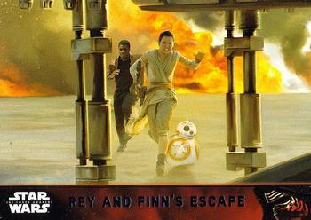 #90 Rey and Finn's escape - 2015 Topps Star Wars The Force Awakens