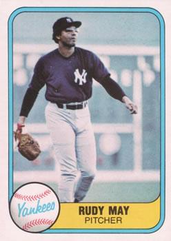 #90 Rudy May - New York Yankees - 1981 Fleer Baseball