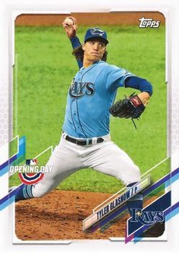 #90 Tyler Glasnow - Tampa Bay Rays - 2021 Topps Opening Day Baseball
