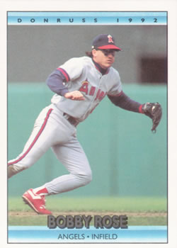 #90 Bobby Rose - California Angels - 1992 Donruss Baseball