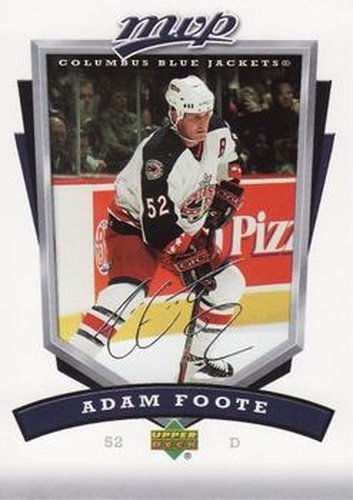 #90 Adam Foote - Columbus Blue Jackets - 2006-07 Upper Deck MVP Hockey