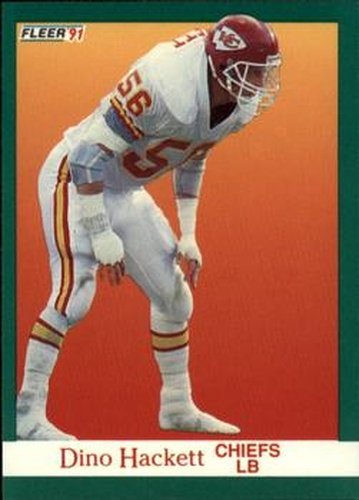 #91 Dino Hackett - Kansas City Chiefs - 1991 Fleer Football