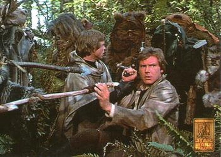 #91 Luke, Han and Chewie surrounded - 1997 Merlin Star Wars Special Edition