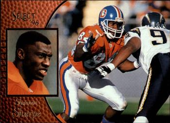 #91 Shannon Sharpe - Denver Broncos - 1996 Select Football