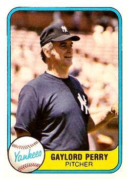 #91 Gaylord Perry - New York Yankees - 1981 Fleer Baseball