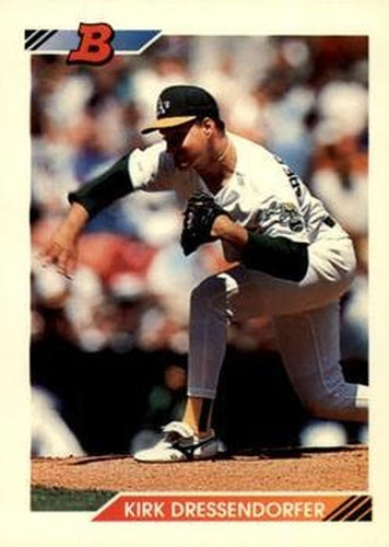 #91 Kirk Dressendorfer - Oakland Athletics - 1992 Bowman Baseball