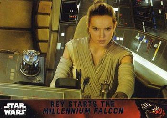 #91 Rey starts the Millennium Falcon - 2015 Topps Star Wars The Force Awakens