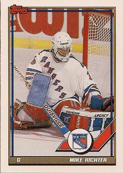 #91 Mike Richter - New York Rangers - 1991-92 Topps Hockey