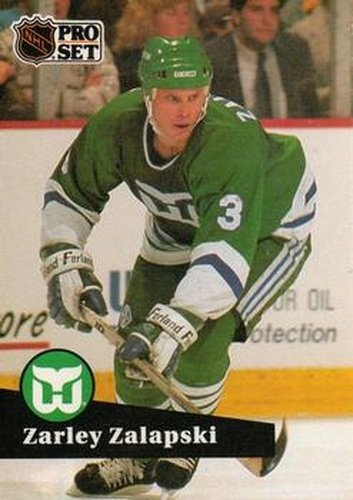 #91 Zarley Zalapski - 1991-92 Pro Set Hockey